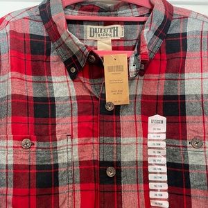 NWT Men’s XXL Trim Fit Flannel Shirt in RED BLACK AND GRAY
